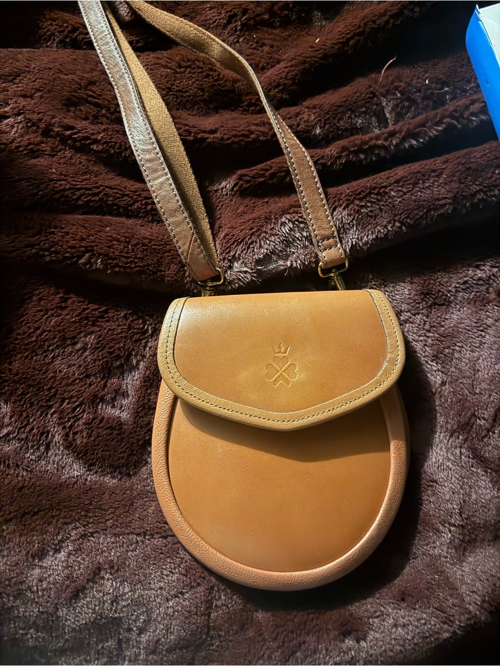Tan Leather Crossbody Saddle Bag - Nixey